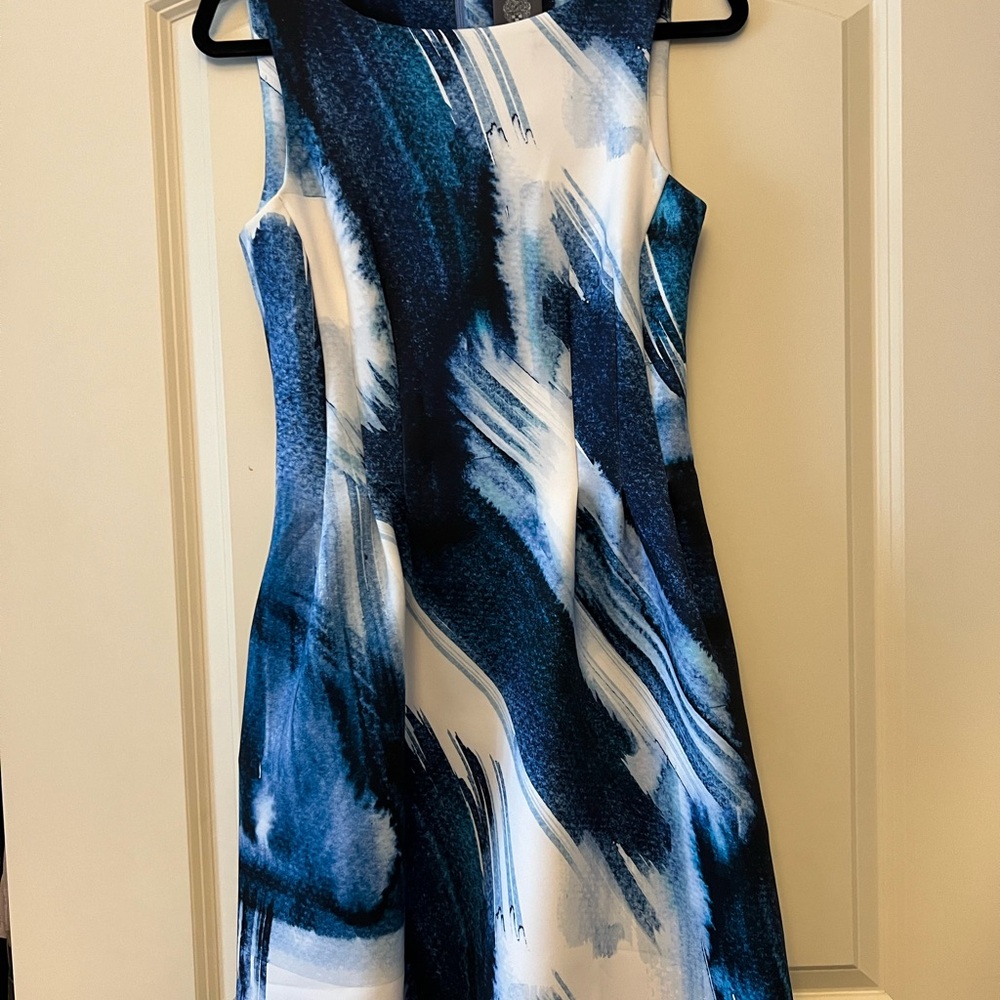 Elegant Blue and White Women's Dress